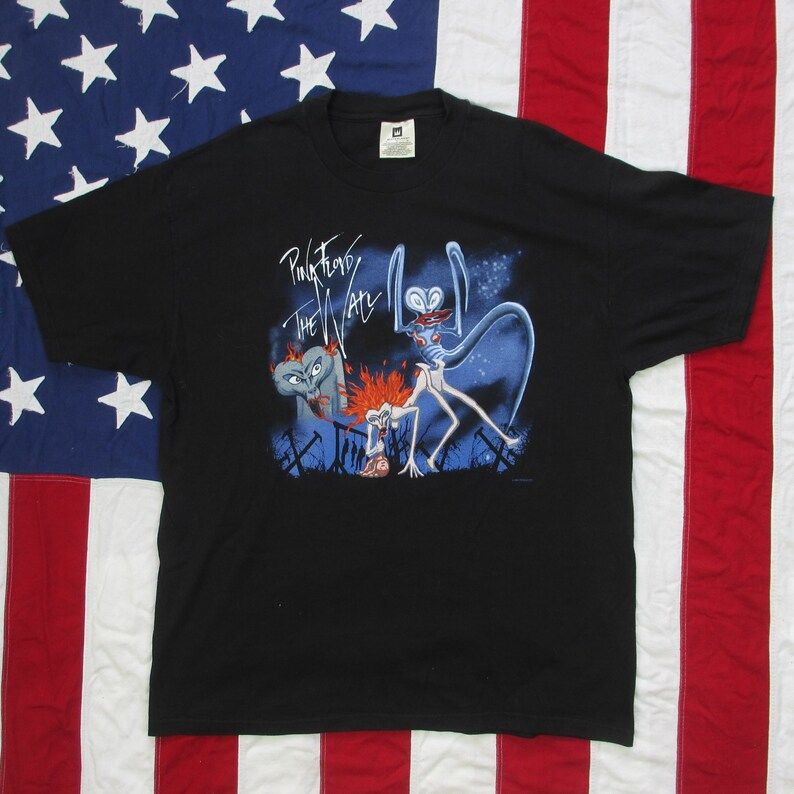 Vintage 1990S Pink Floyd The Wall Graphic T Shirt Xl Winterland Rock Express Tin Blue Black Roger Waters Concert Tour Prog British vintage 1990s pink floyd the wall graphic t shirt xl winterland rock express tin blue black roger waters concert tour prog british 7nimt