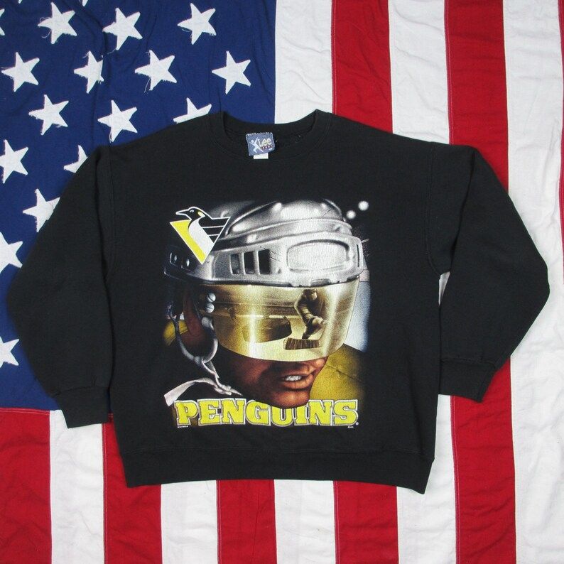 Vintage 1990S Pittsburgh Penguins Crewneck Sweatshirt Lee Sport Large