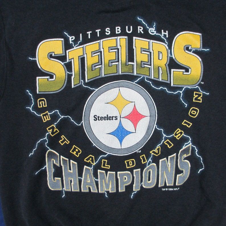 Vintage 1990S Pittsburgh Steelers Central Division Champion Crewneck Sweatshirt Large Tulex