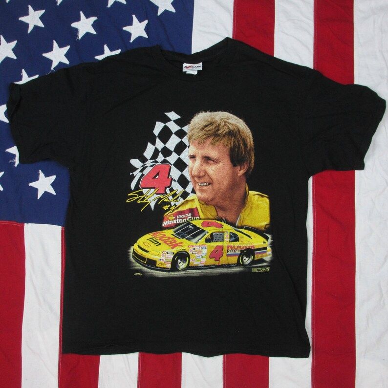 Vintage 1990S Sterling Martin Kodak 4 Car Nascar Graphic T Shirt Xl Made In Usa Daytona 500 Indy Morgan Mcclure Motorsports Racing Stock