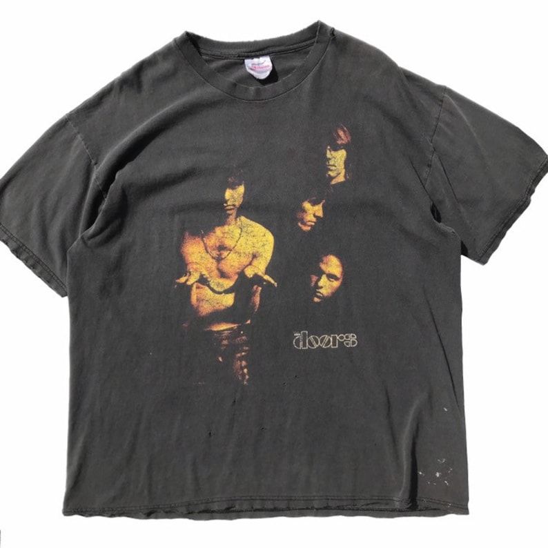 Vintage 1990S The Doors Band Tee Jim Morrison Mens Arge Distressed