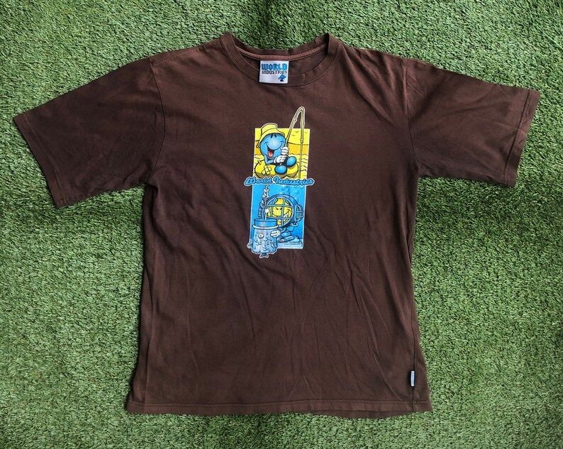 Vintage 1990S World Industries Skateboarding Wet Willy Vs Flameboy Unisex Small Retro Skater Streetwear Graphic Festival World Industries