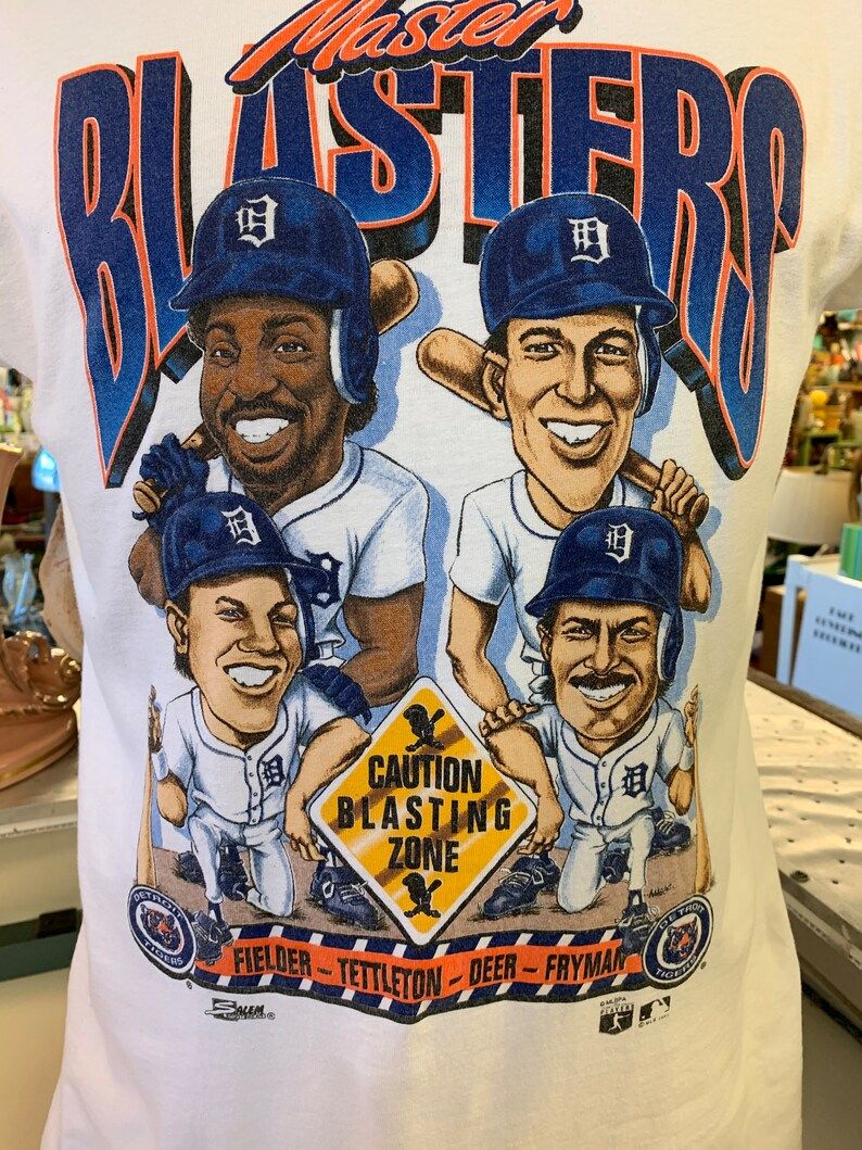 Vintage 1991 Master Blasters Detroit Tigers T Shirt Mlb Salem Sportswear Large