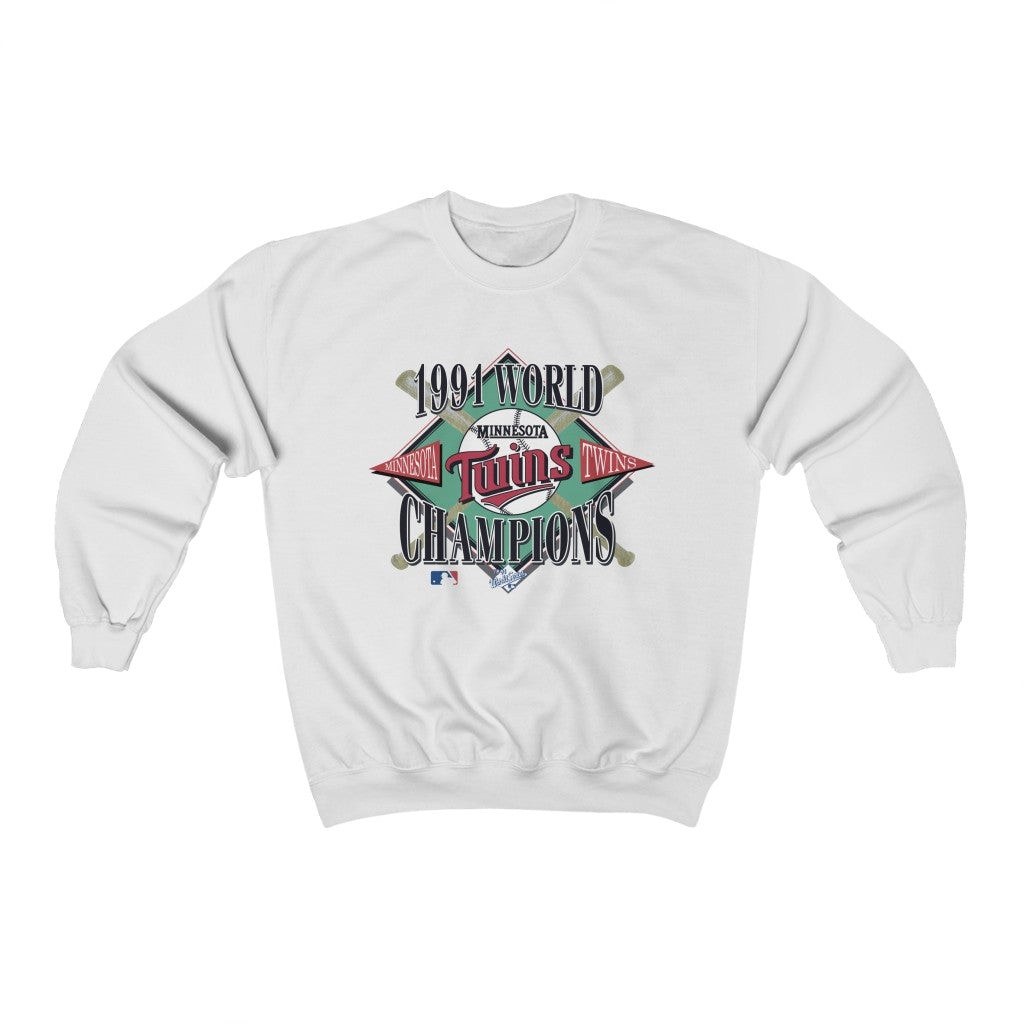 Vintage 1991 Mlb Minnesota Twins Baseball World Series Sweatshirt 211028