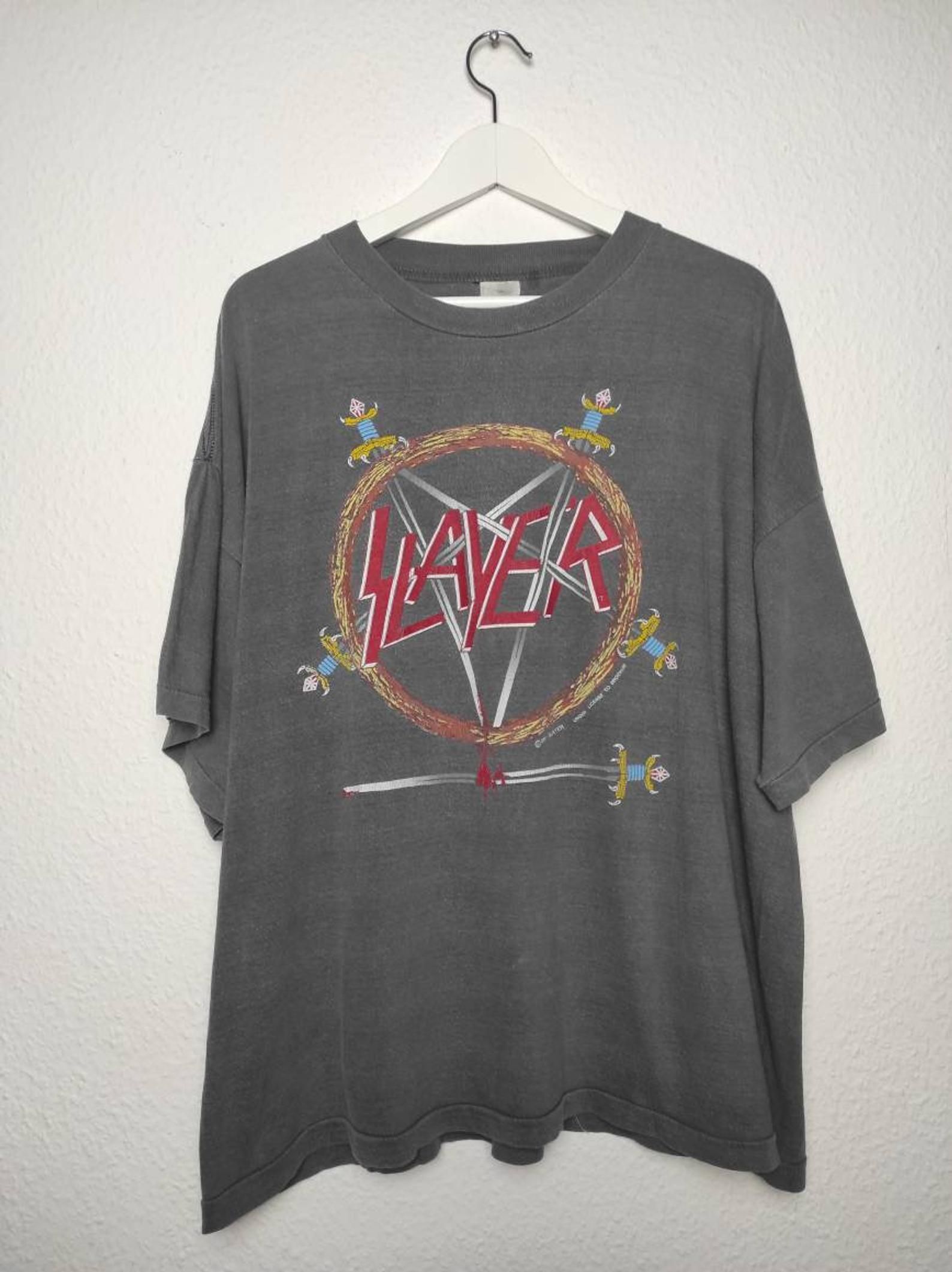 Vintage 1991 Slayer Hell Awaits To Brockum Band Tour Metal Shirt Metalshirt
