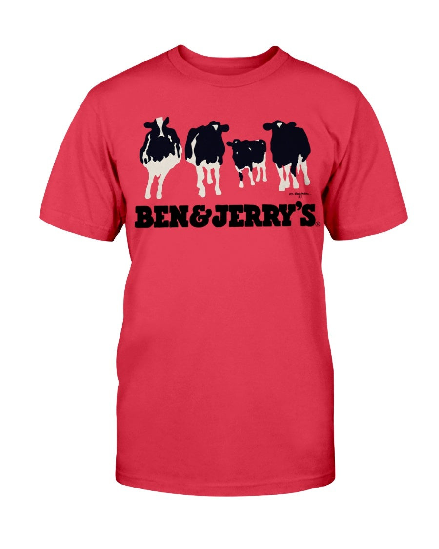 Vintage 1992 Ben JerryS T Shirt VermontS Finest Ice Cream Cow Logo Food Merch Woody Jackson Art T Shirt 210922
