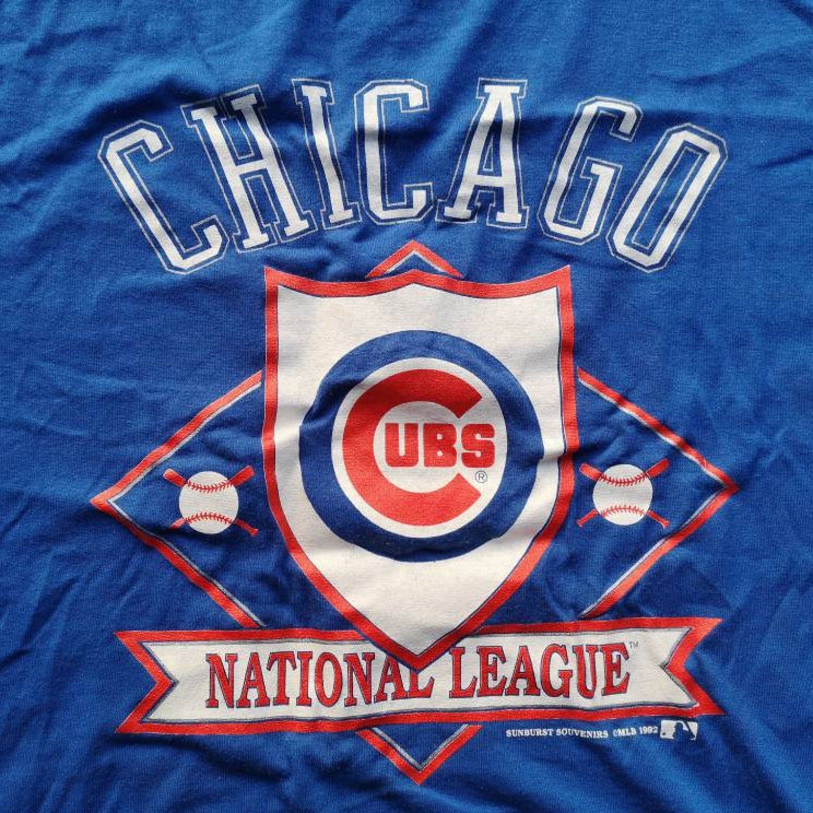 Vintage 1992 Chicago Cubs National League Paper Thin T-Shirt