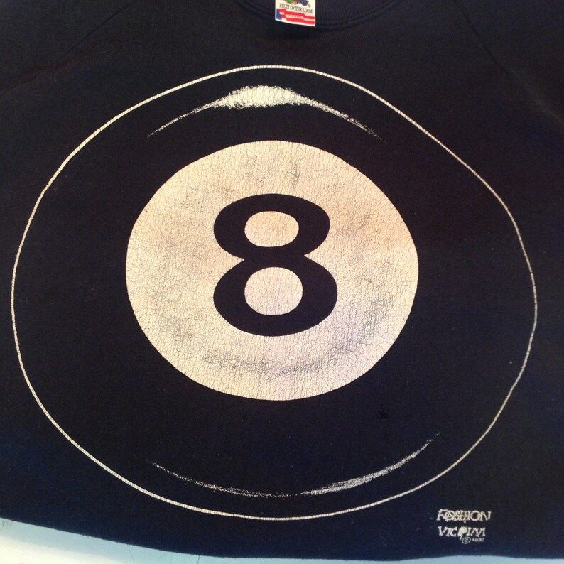 Vintage 1992 Fashion Victim 8 Ball Graphic Sweatshirt By Fruit Of The Loom