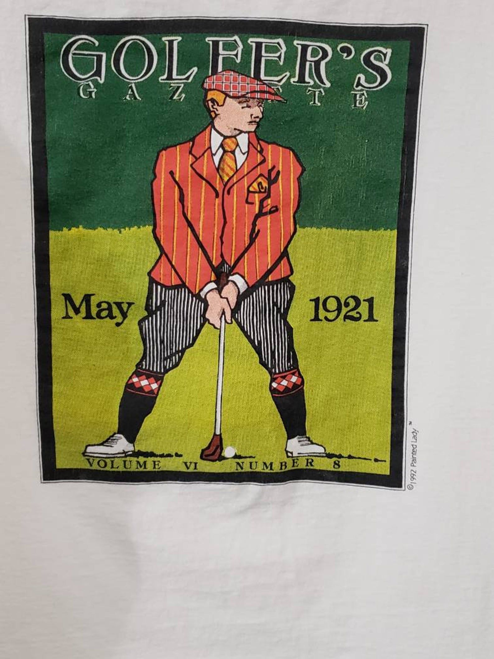 Vintage 1992 Oneita Golfers T-Shirt M Painted By Lady