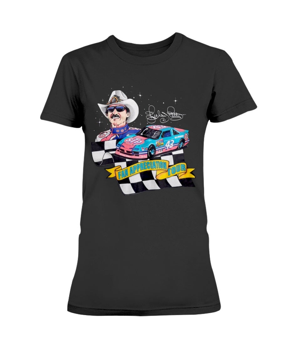 Vintage 1992 Richard Petty 43 Nascar Fan Appreciation Tour Ladies T Shirt 211220