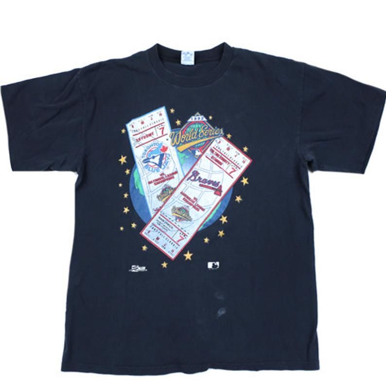 Vintage 1992 World Series Mlb Baseball Atlanta Braves Toronto Blue Jays Shirt
