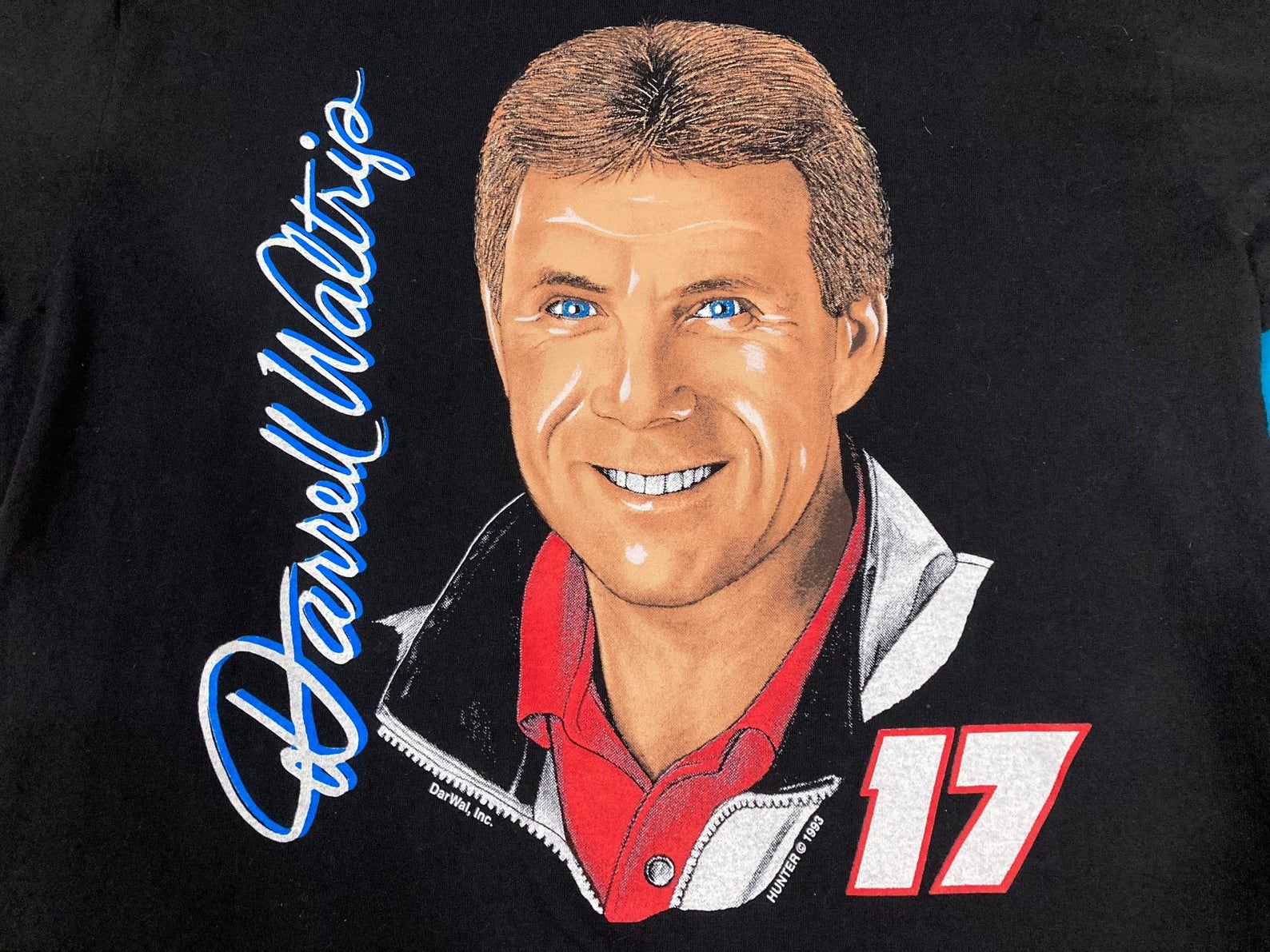 Vintage 1993 Darrell Waltrip Portrait Shirt - Sz L - Single Stitch 90S Nascar Racing Tee - Like New -