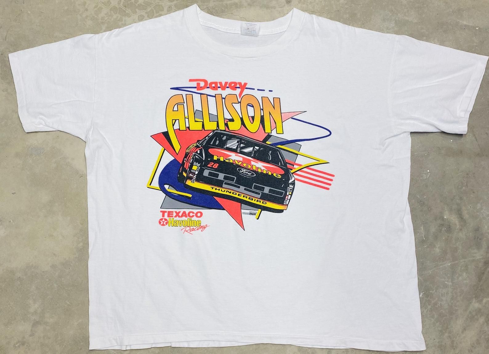 Vintage 1993 Davey Allison Havoline Ford Nascar Winston Cup Tee - 2