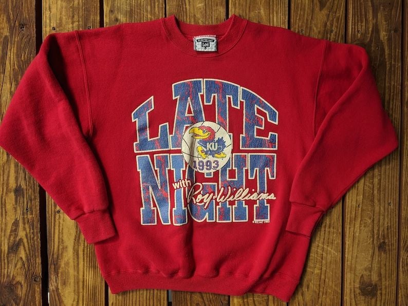 Vintage 1993 Kansas University Ku Late Night With Roy Williams Crewnecksweatshirt vintage 1993 kansas university ku late night with roy williams crewnecksweatshirt ofnom