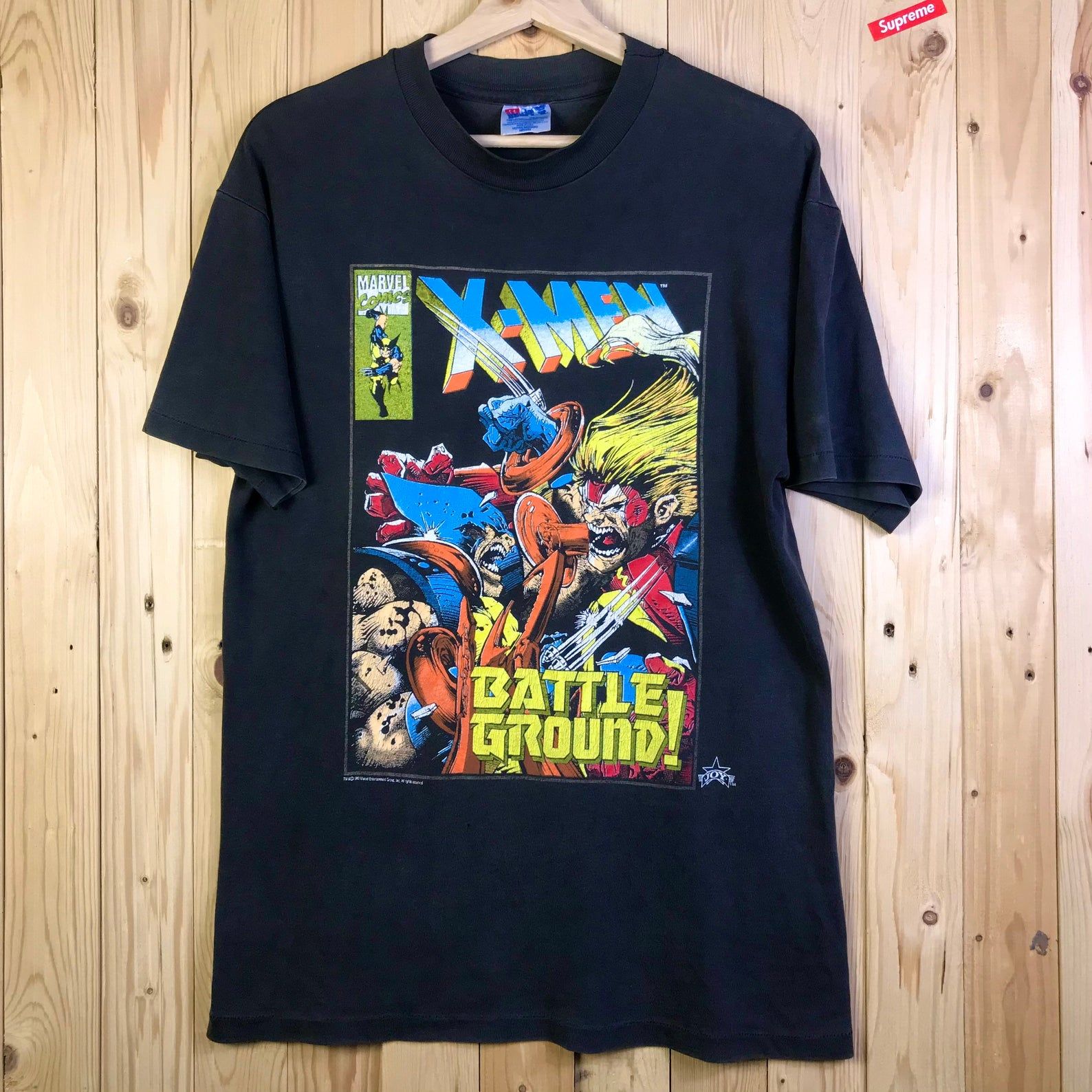 Vintage 1993 Marvel X- Battleground Action Comic Shirt