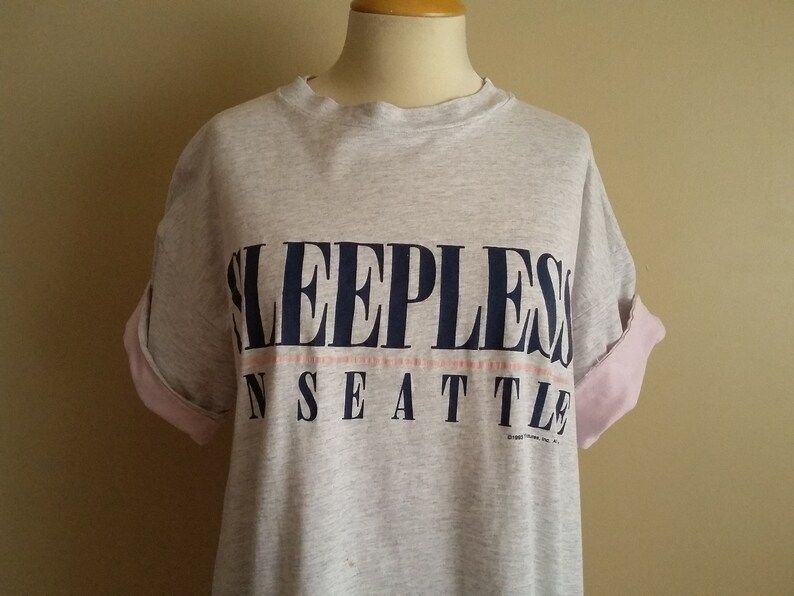 Vintage 1993 Sleepless In Seattle Shirt Oversized 100 Cotton Tom Hanks 90S 90S Movies Movie Shirt Made In Usa One Size