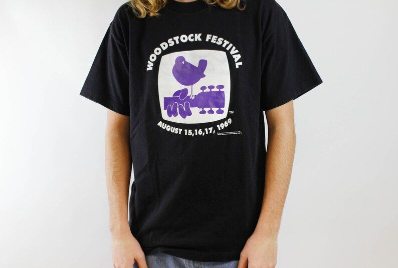 Vintage 1993 Woodstock Festival 1969 Tee Rare Woodstock 60S Classic Rock Hippie Festival New York T Shirt