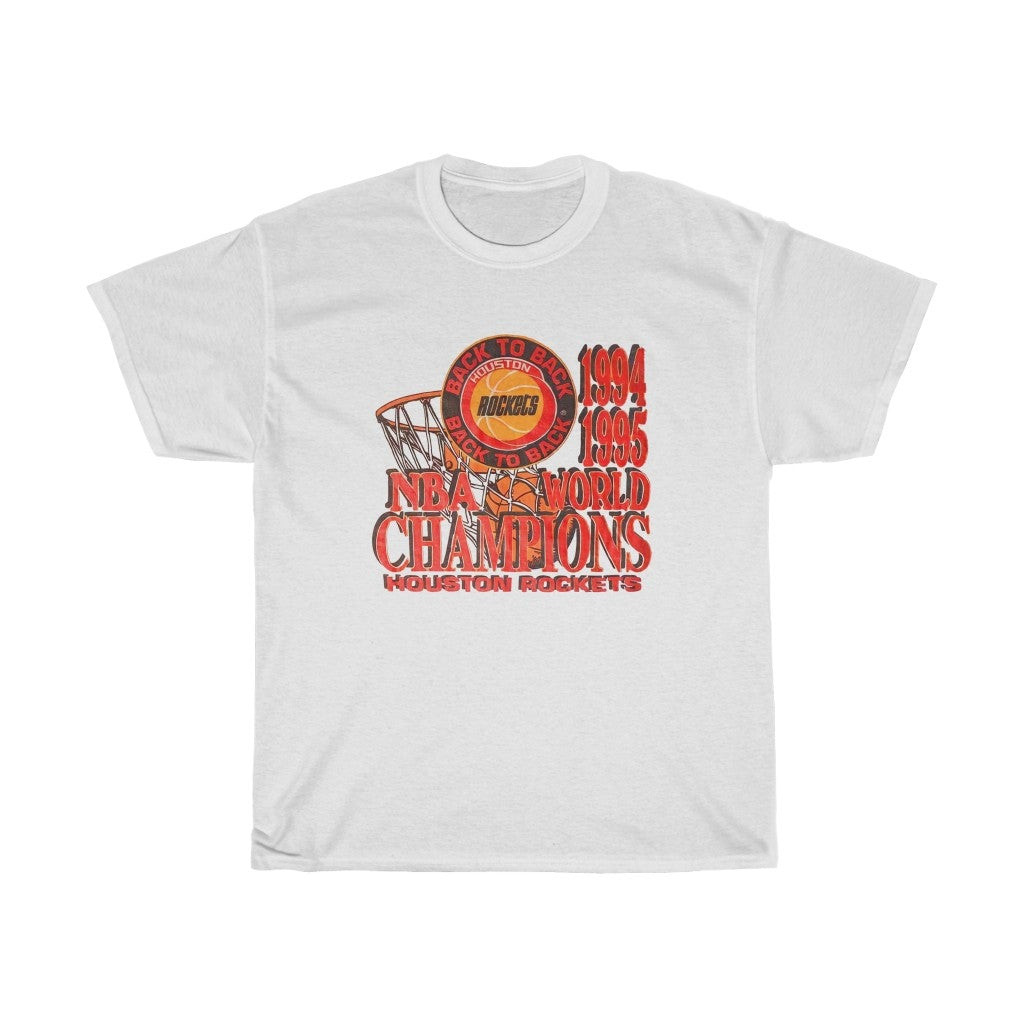 Vintage 1994-1995 Houston Rockets Back To Back World Champions Shirt