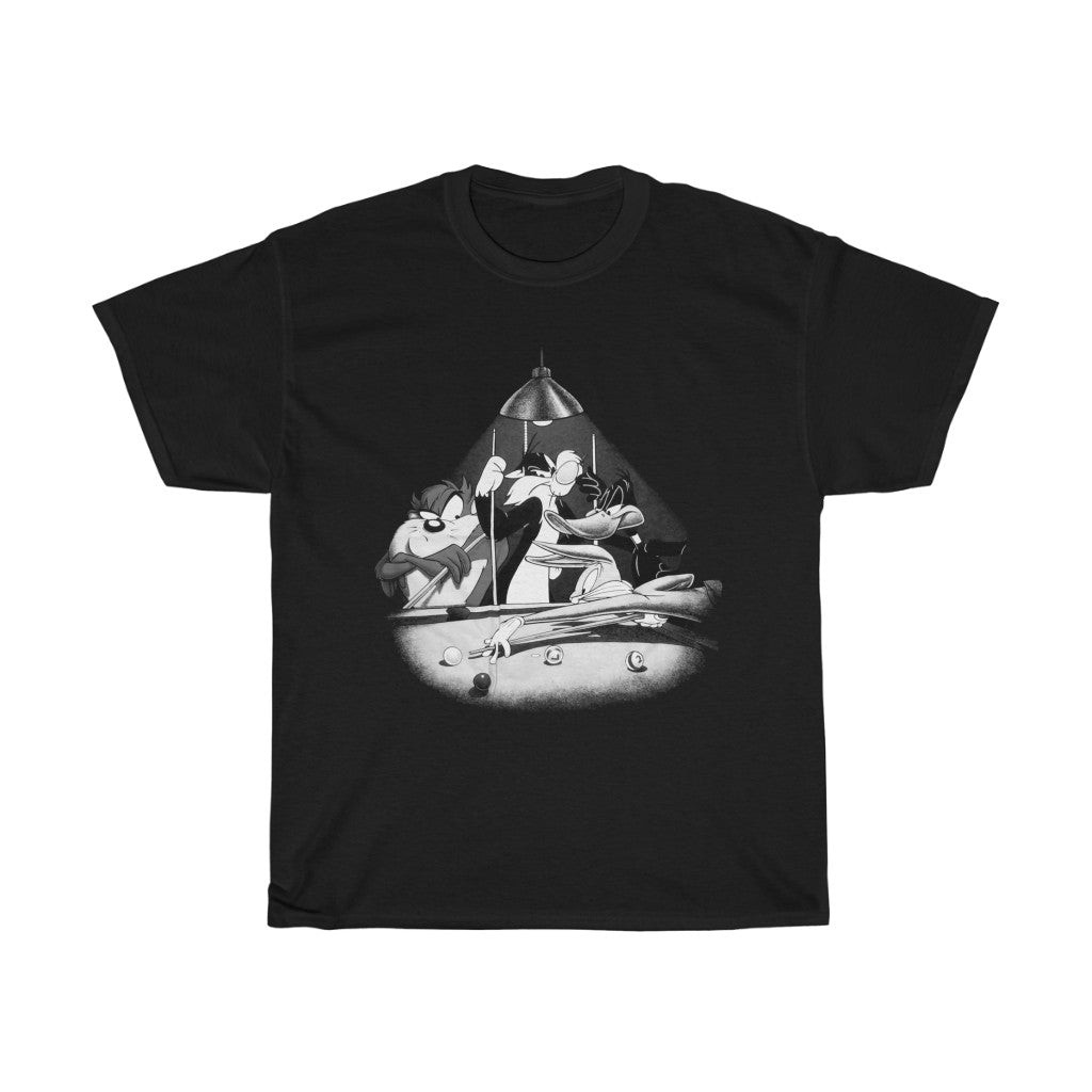 Vintage 1994 90S Pool Taz Bugs Bunny Sylvester Billiards Looney Tunes Unisex Heavy Cotton Tee 211015