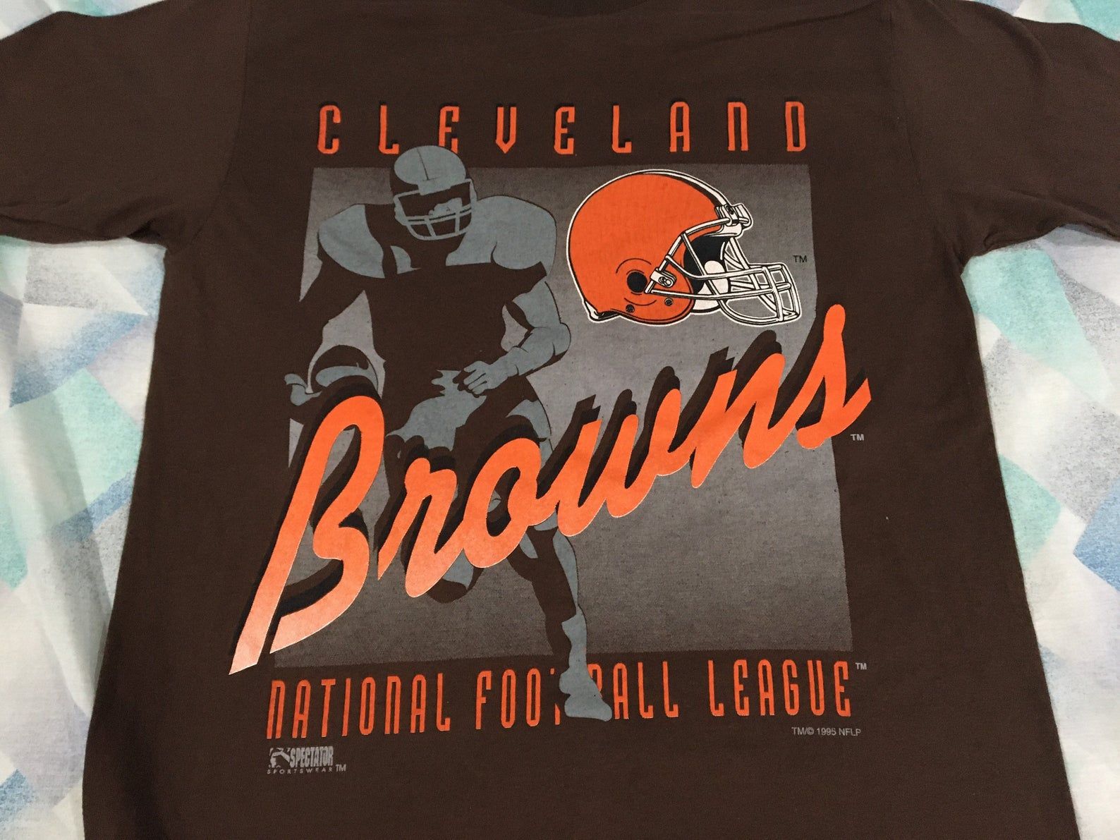 Vintage 1994 Cleveland Browns Single Stitch Shirt - Sz L - Super Soft Poly 90S