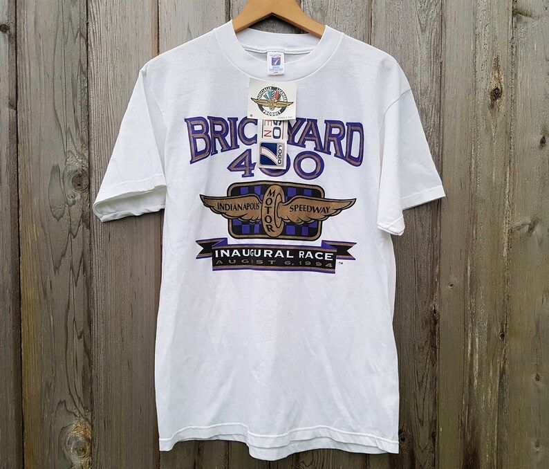 Vintage 1994 Indianapolis Brickyard 400 Nascar Shirt Logo 7 Official Motor Speedway Deadstock Tee Arge Jeff Gordon Racing