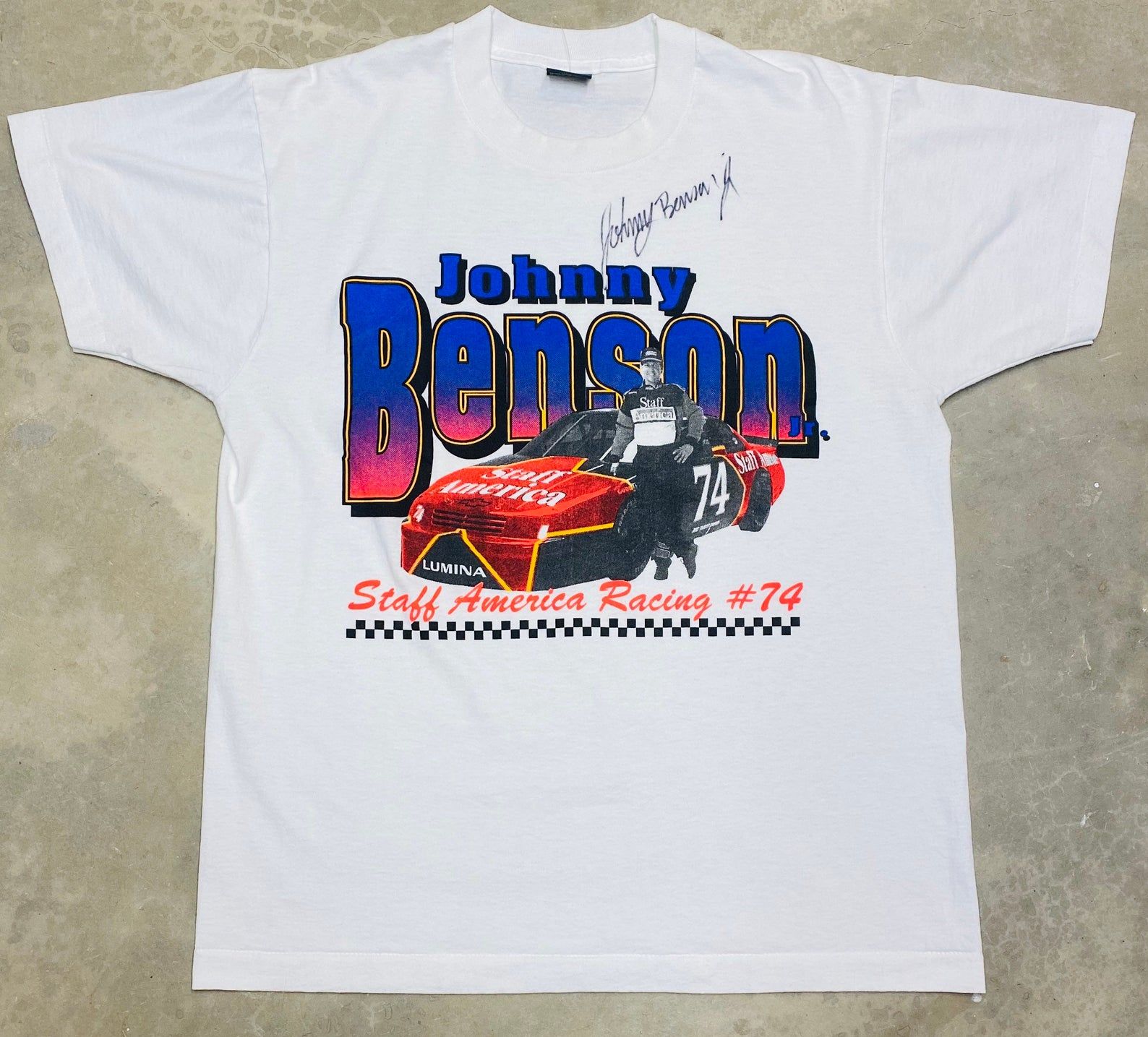 Vintage 1994 Johnny Benson Jr Staff America Nascar Busch Series Tee -