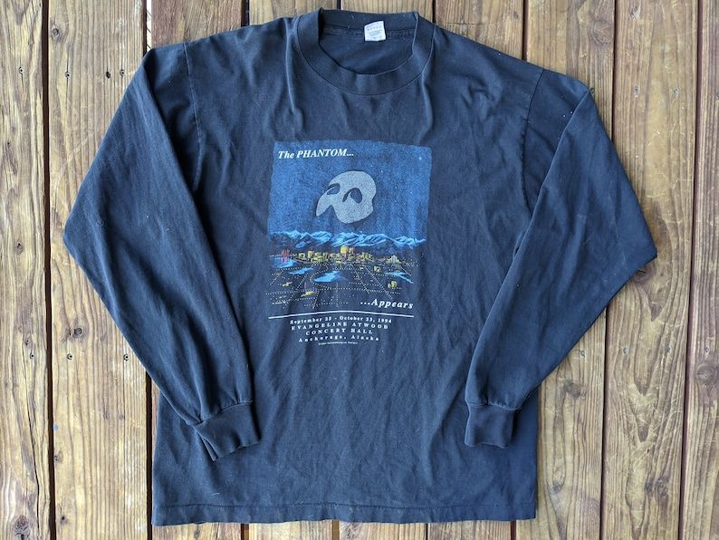 Vintage 1994 Phantom Of The Opera Live Longsleeve Single Stitch Tee