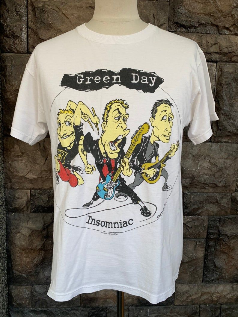 Vintage 1995 Green Day Insomniac 95 Tour Usa Shirt