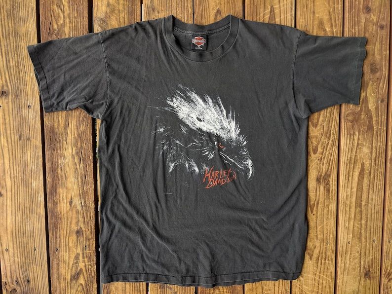Vintage 1995 Harley Davidson Abstract Eagle Single Stitched Tee