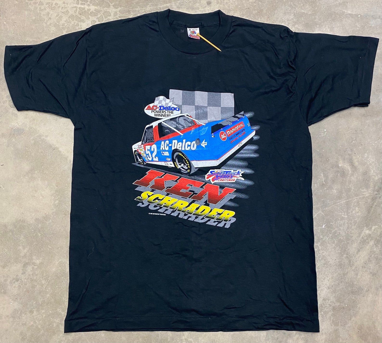 Vintage 1995 Ken Schrader 52 Ac Delco Chevrolet Nascar Super Truck Tee -