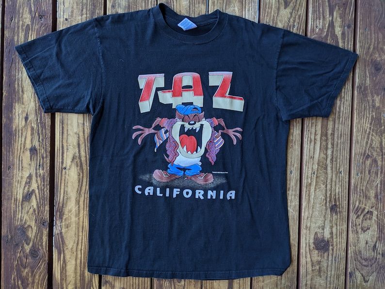 Vintage 1995 Looney Tunes X Tazmanian Devil California Single Stitch Tee