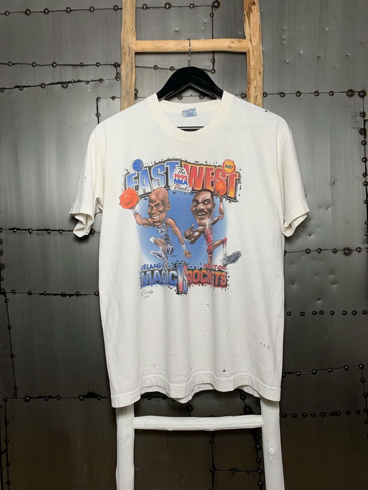 Vintage 1995 Nba Finals East Vs West Orlando Magic Vs Houston Rockeshirt