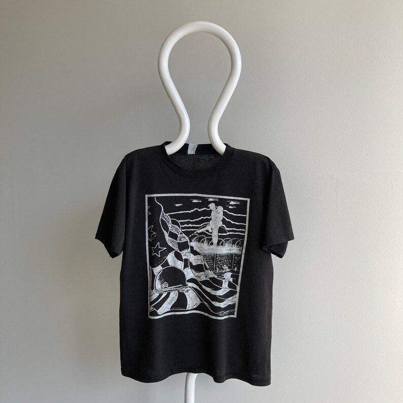 Vintage 1995 Pow T Shirt Block Print Style Image On Front