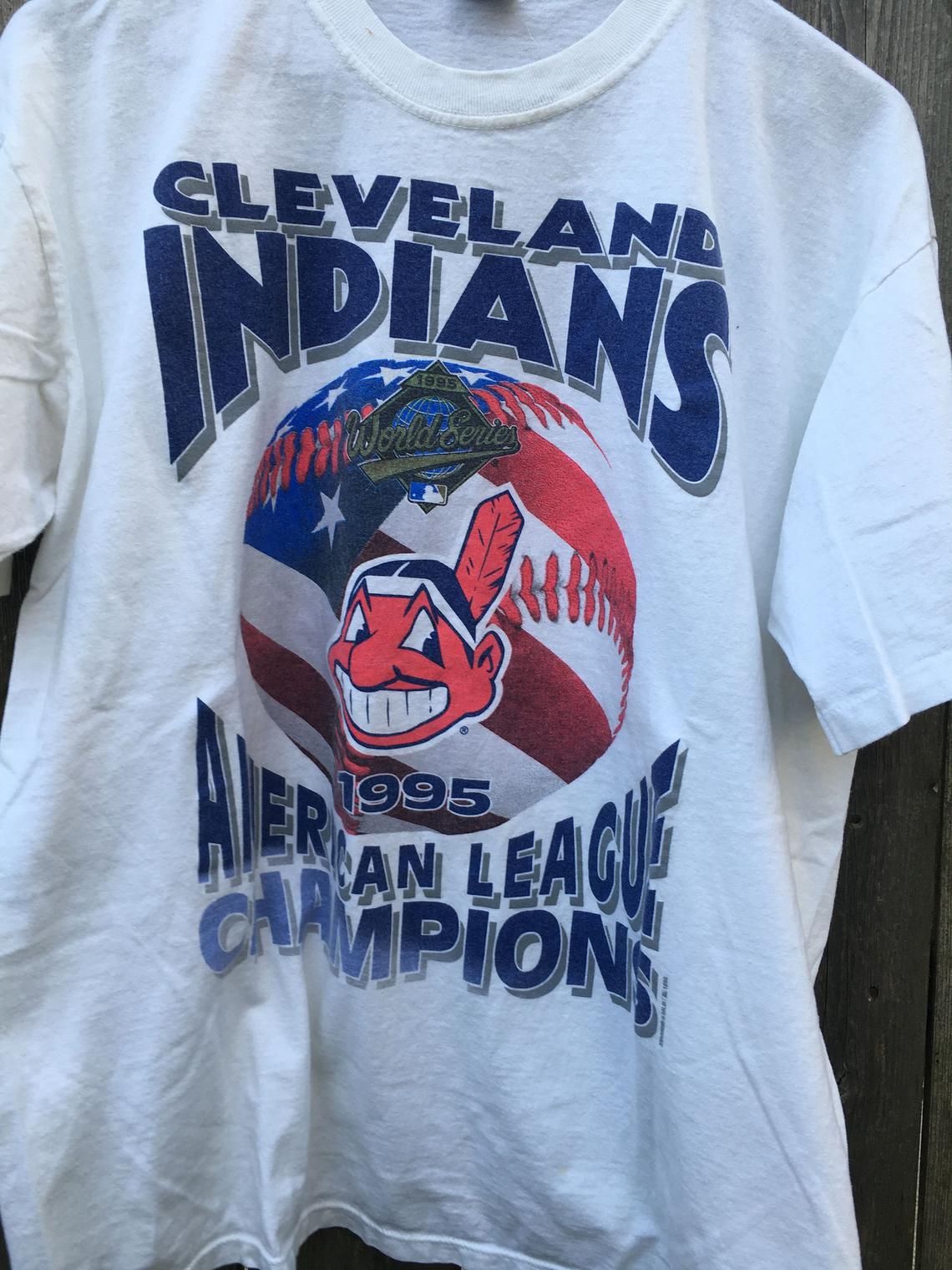 Vintage 1995 Starter Cleveland Indians American League Champions World Shirt