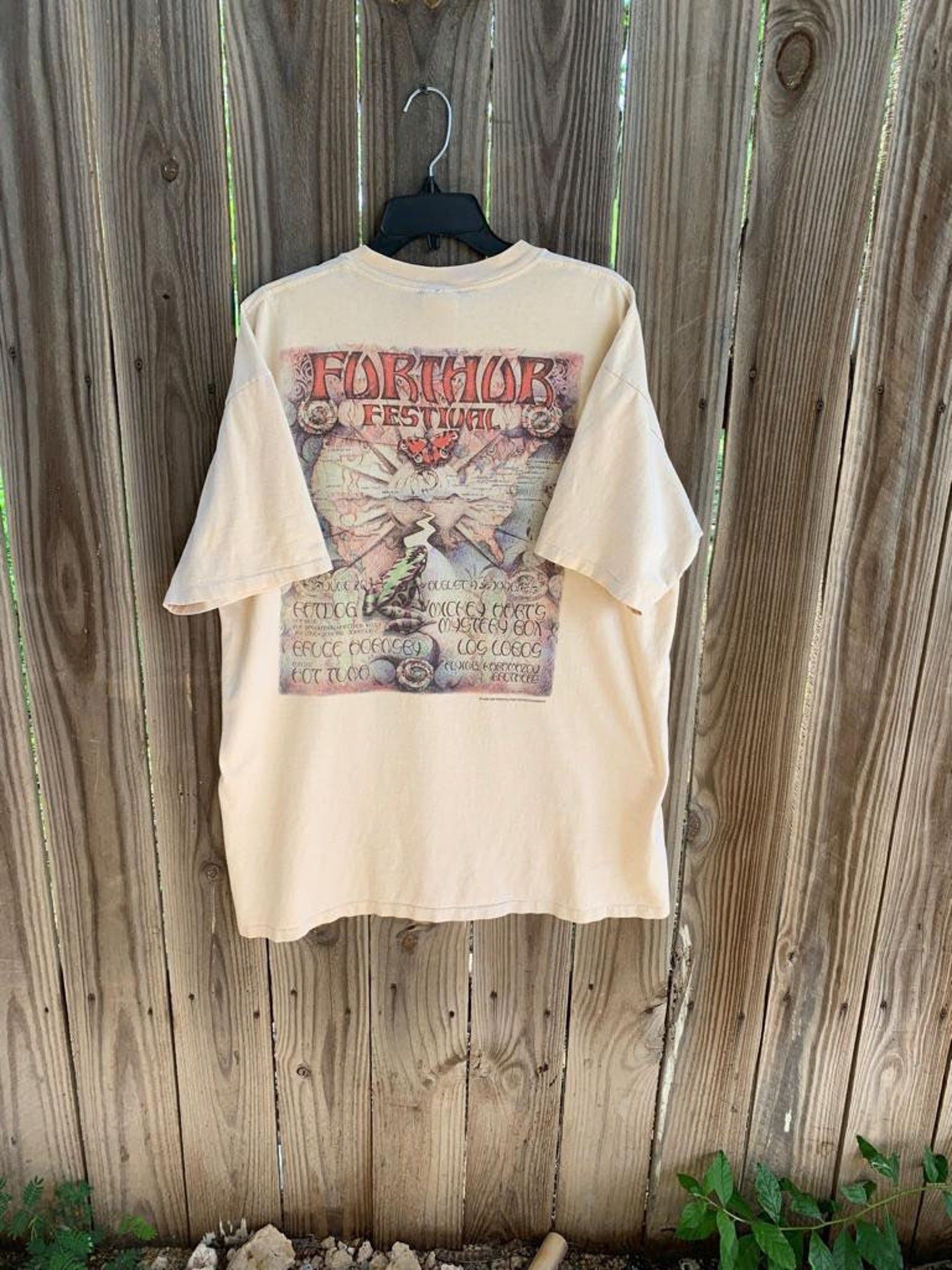Vintage 1996 Festival Grateful Dead Los Lobos Concert Tour T-Shirt