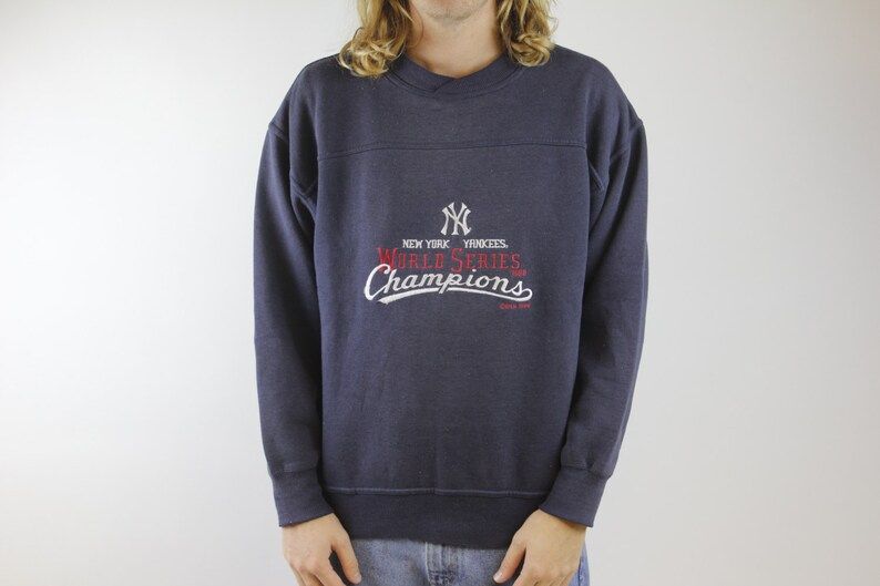 Vintage 1996 New York Yankees World Series Champions Embriodered Pullover Sweatshirt Rare 90S Yankee World Series Mlb Baseball Crewneck