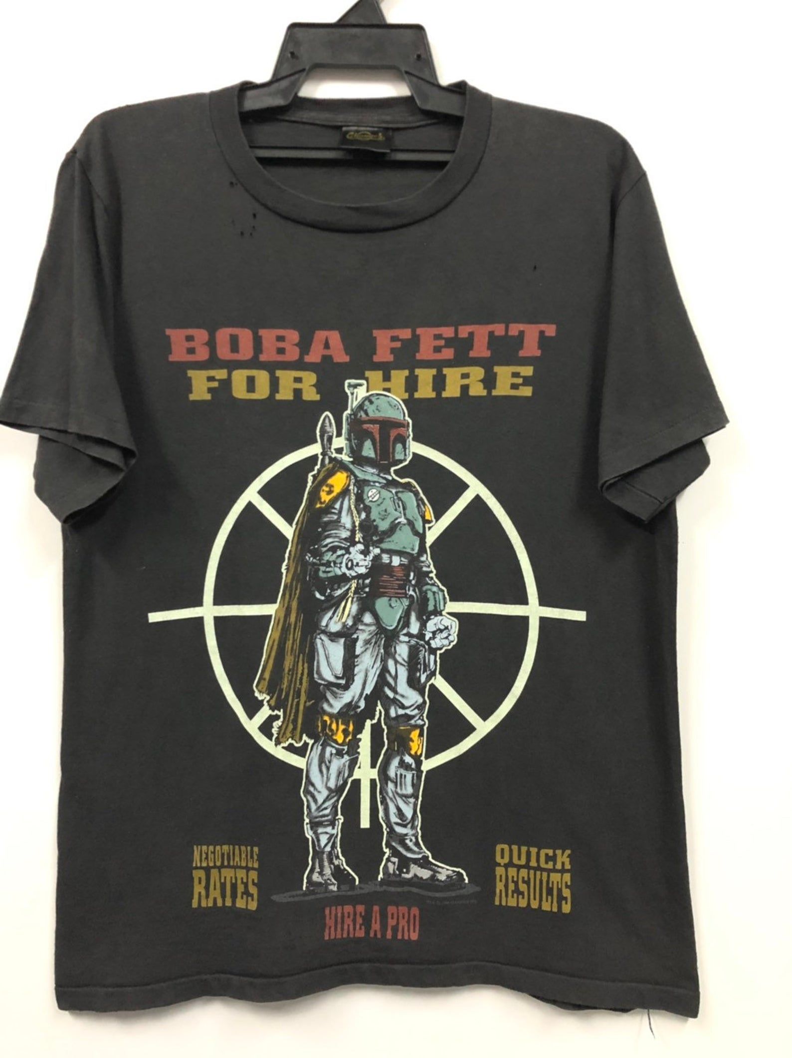 Vintage 1996 Star Wars Bobs Fett For Hide Distresses Shirt Darth Maul 90S
