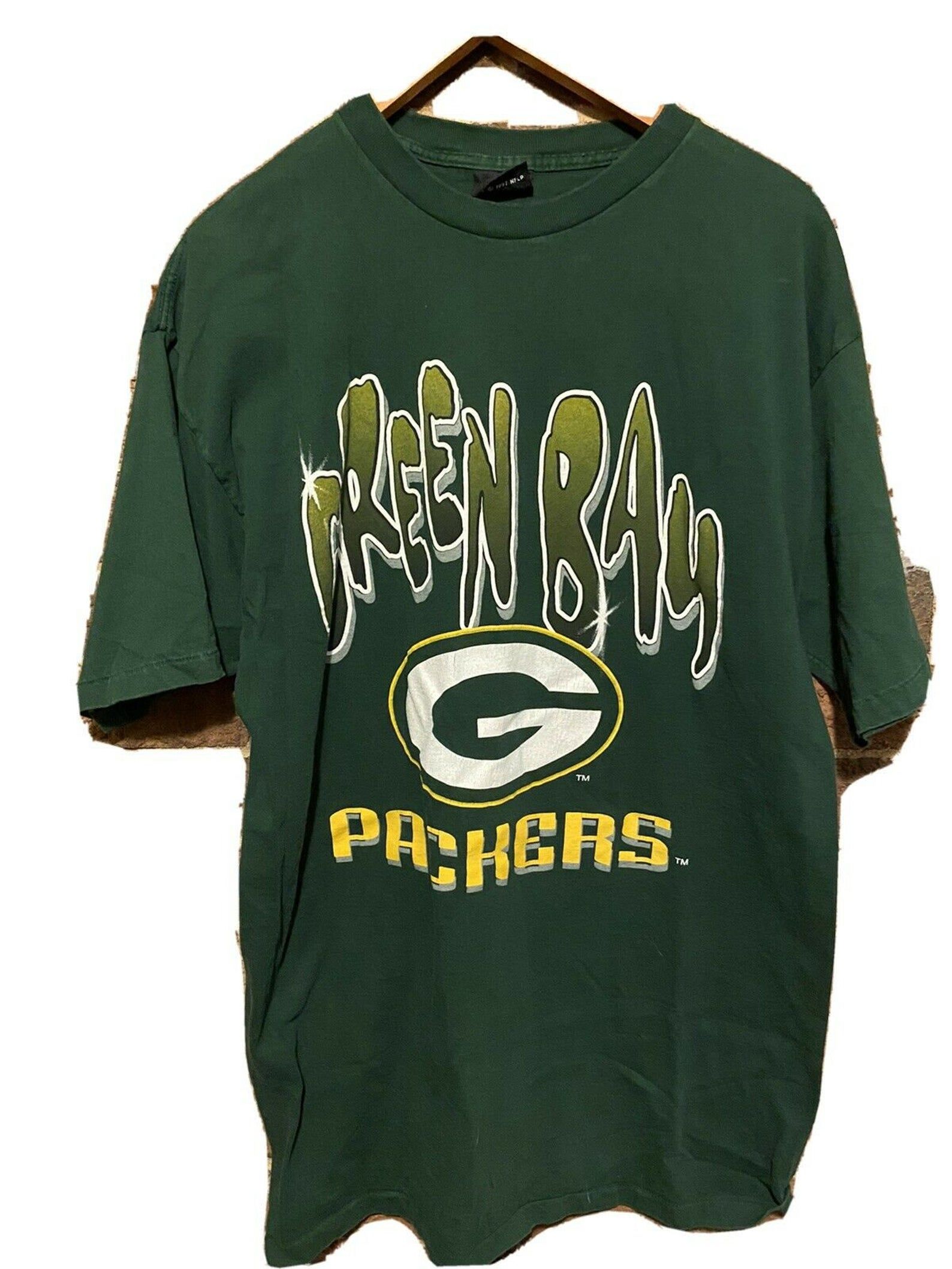 Vintage 1997 Green Bay Packers Nfl Green T-Shirt S 2 Cheesehead Lambeau