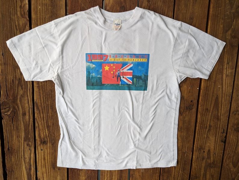 Vintage 1997 Handover Of Hong Kong Painter Tee vintage 1997 handover of hong kong painter tee ohhyy