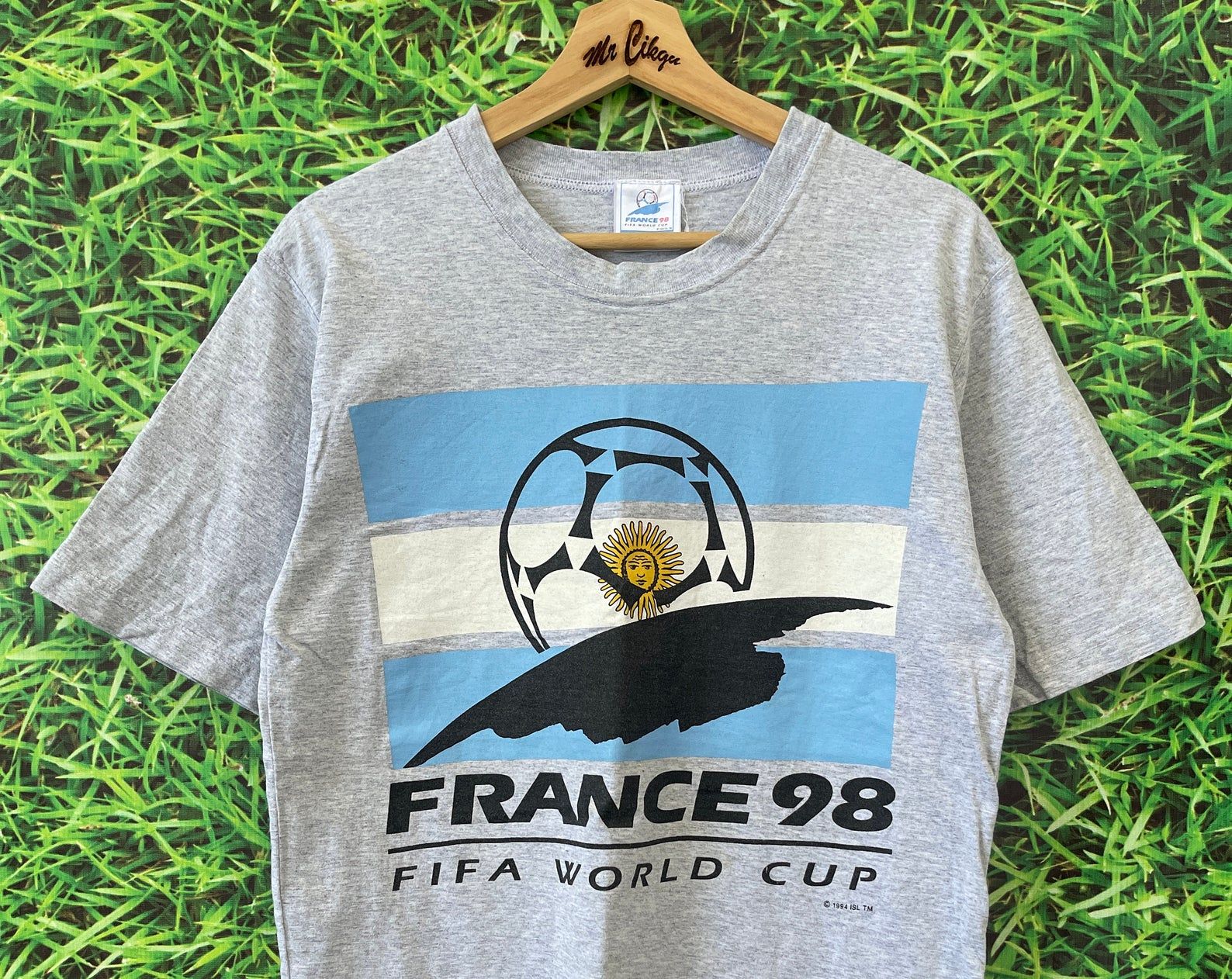 Vintage 1998 Argentina Football Team Fifa World Cup France 98 Big Logo T-Shirts Codekav