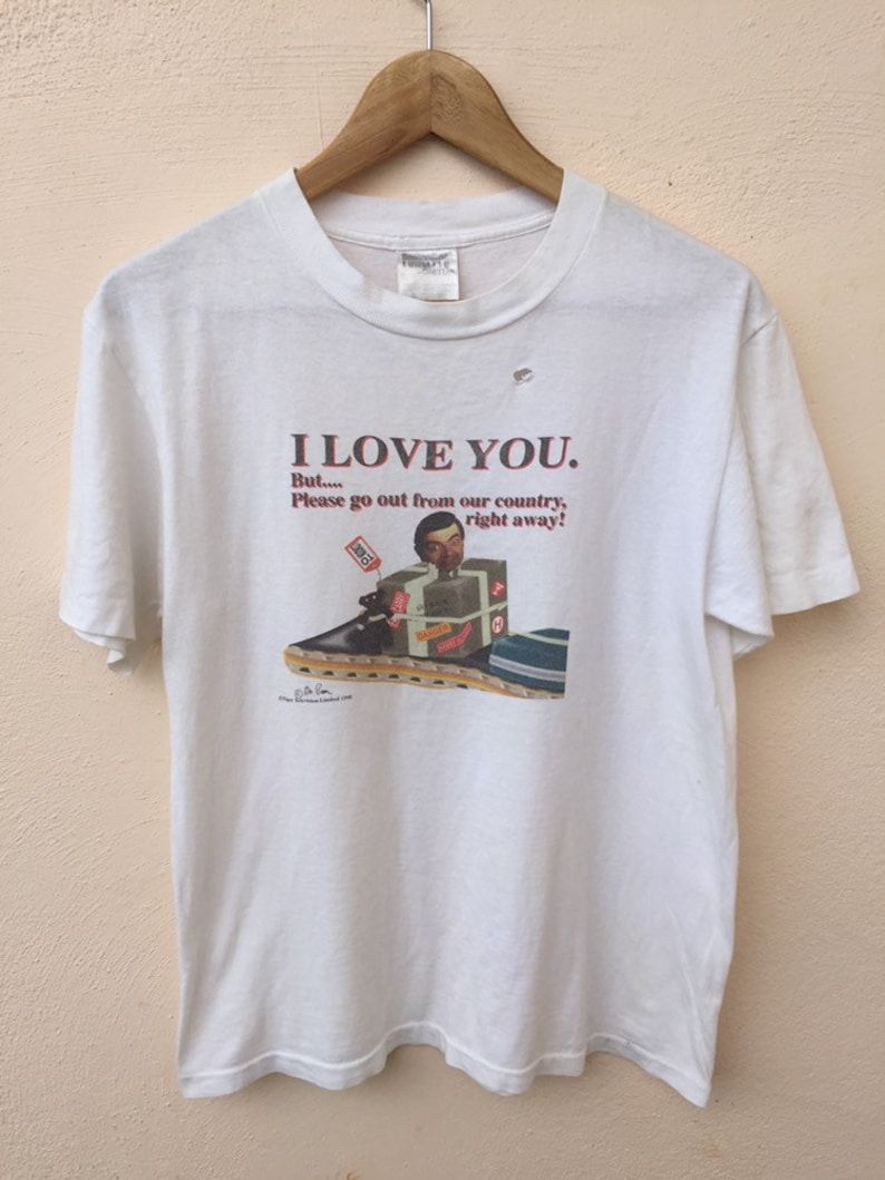 Vintage 1998 Mrbean Comedy Rowan Atkinson Movie Promo Tee Made In Usa Size Small Single Stitch