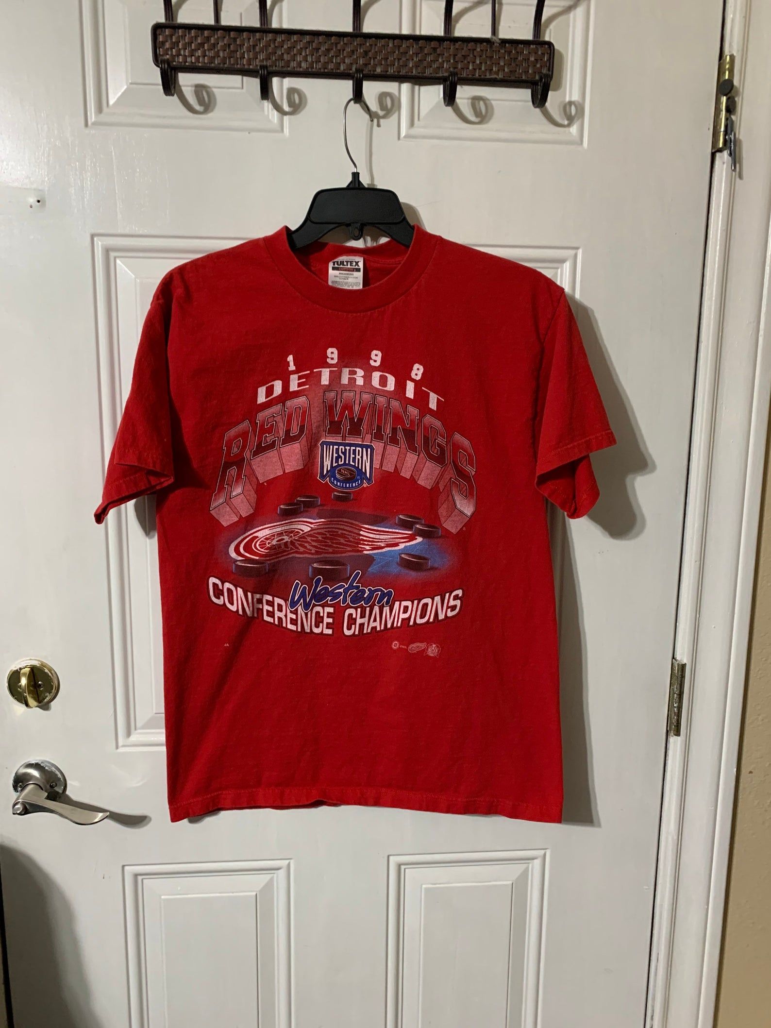 Vintage 1998 Red Wings Western Conference Champions T-Shirt L By Tultex