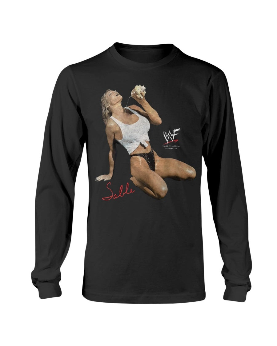 Vintage 1998 Sable World Wrestling Federation Wwf Long Sleeve T Shirt 211115