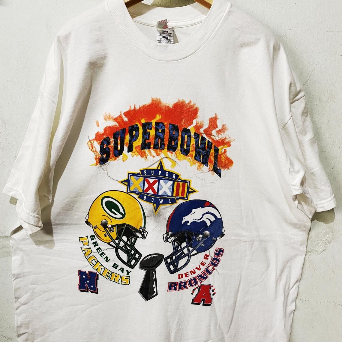 Vintage 1998 Super Bowl XXXII Green Bay Packers vs Denver Broncos Shirt