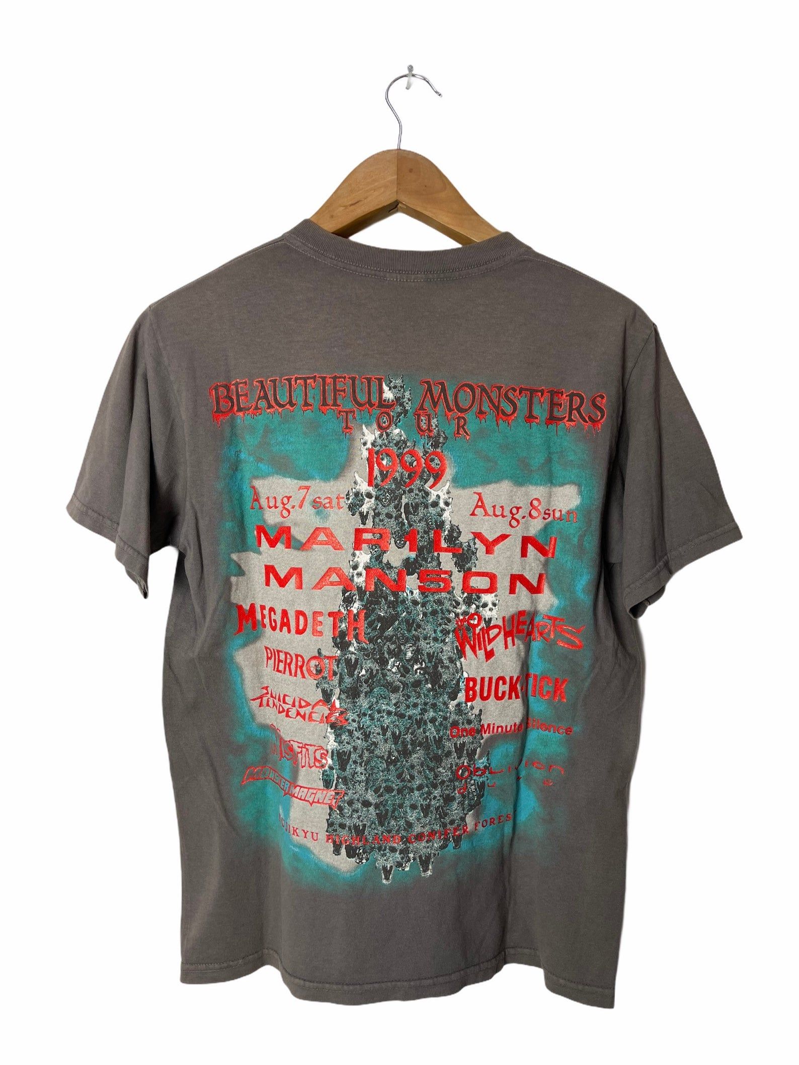 Vintage 1999 Beautiful Monster Tour Tshirt Marilyn Manson Megadeth Suicidal Tendencies Miss