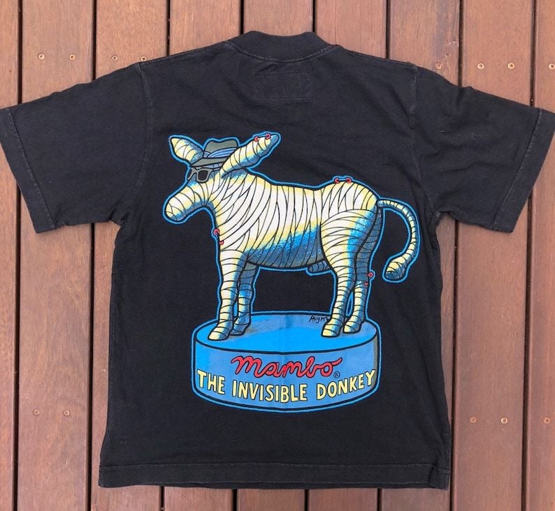 Vintage 1999 Mambo Australia Reg Mombassa The Invisible Donkey Womens Graphic