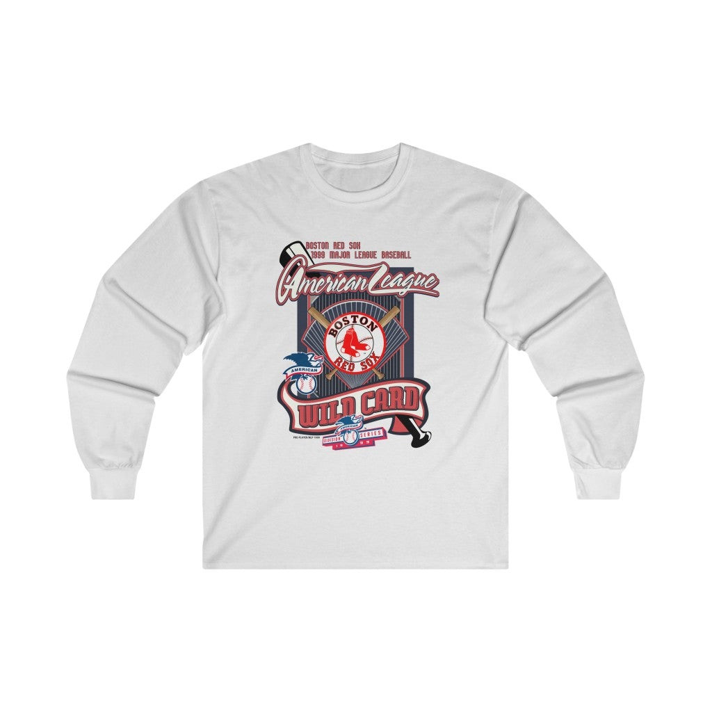 Vintage 1999 Mlb Boston Red Sox Wild Card Long Sleeve Tee 211015
