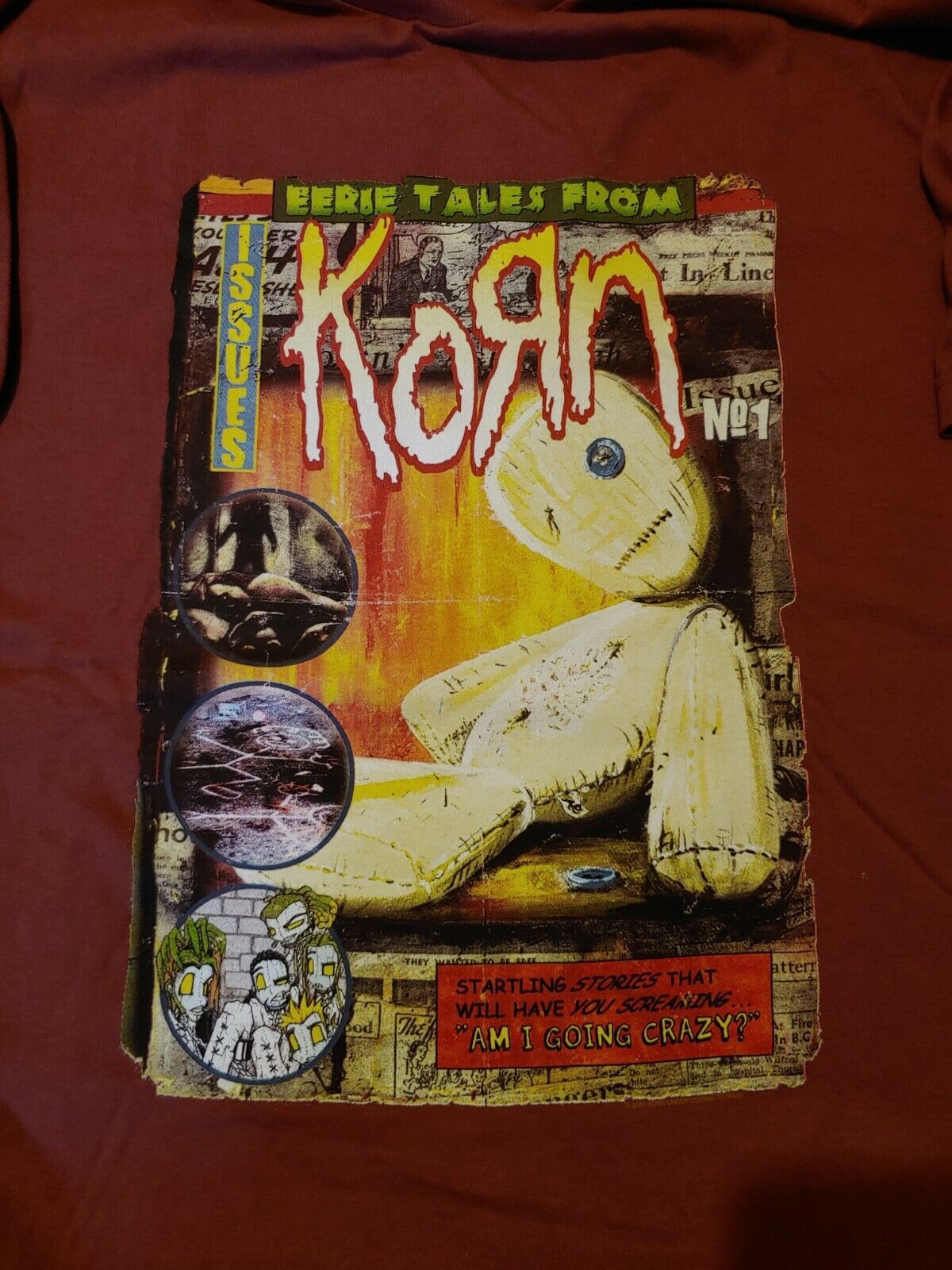 Vintage 2000 Korn Eerie Tales Shirt Am I Going Crazy Giant Tag Tee