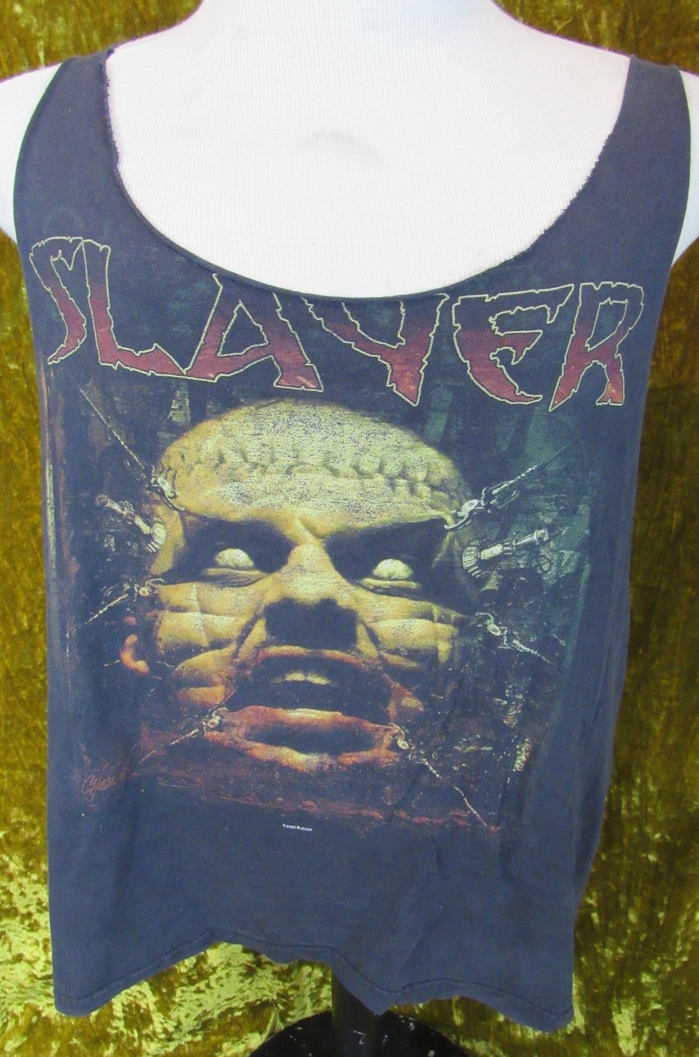 Vintage 2000 Slayer T-Shirt Cutoff Tanktop Or vintage 2000 slayer t shirt cutoff tanktop or s18pb