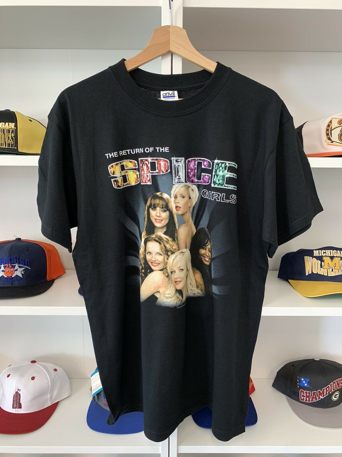 Vintage 2007 Spice Girls Shirt Sz L Black Pop Music Band Tee 90S Concert Tour